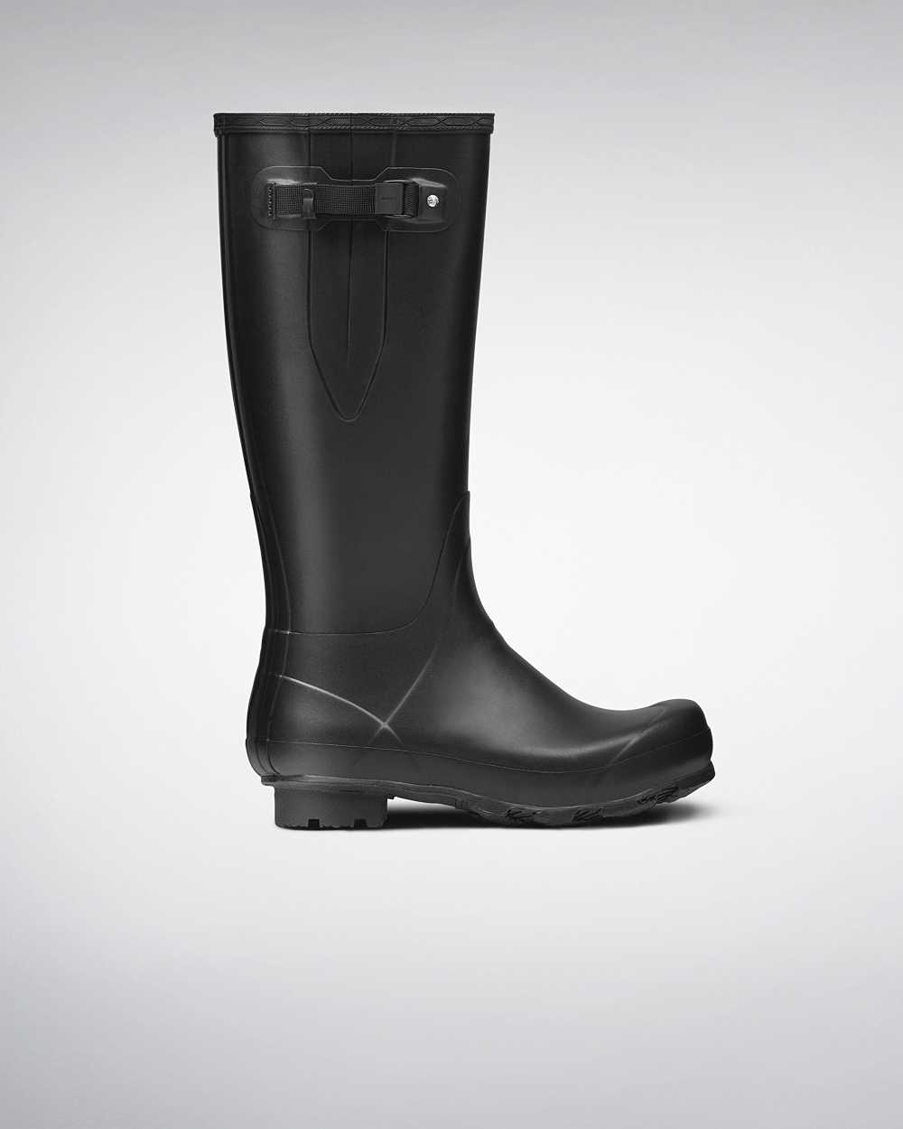 Hunter Norris Field Side Adjustable Men's Wellies NZ-41184O Black